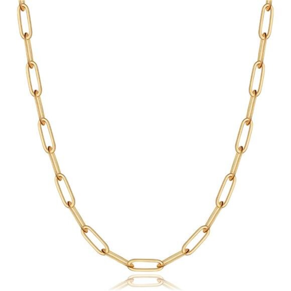 Jewelry - 925 Sterling Silver Clasp 3mm Paperclip Chain Necklace for Women Diamond Cut